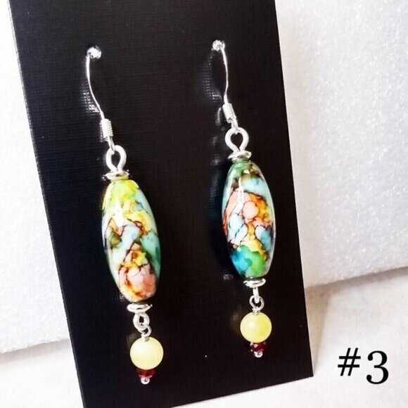 ๐๐๐ 3/$25!!! Colorful Tie-Dye Dangle Earrings! No 2 Pairs Are Ever Alike! - Picture 12 of 12